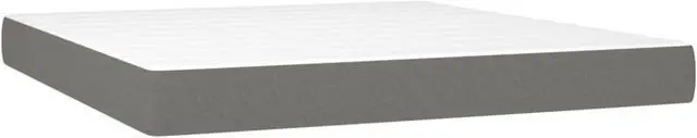 Alt view image 5 of 9 - vidaXL Box Spring Bed with Mattress Dark Gray 72"x83.9" California King Fabric