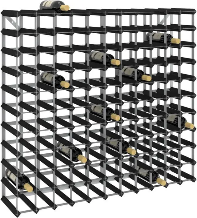 Main image of vidaXL Wine Rack for 120 Bottles Black Solid Pine Wood