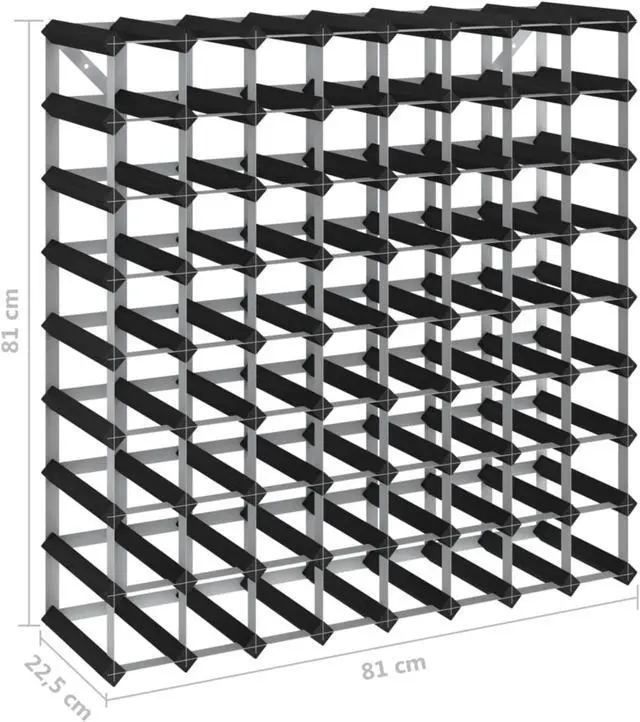 Alt view image 5 of 16 - vidaXL Wine Rack for 72 Bottles Black Solid Pine Wood