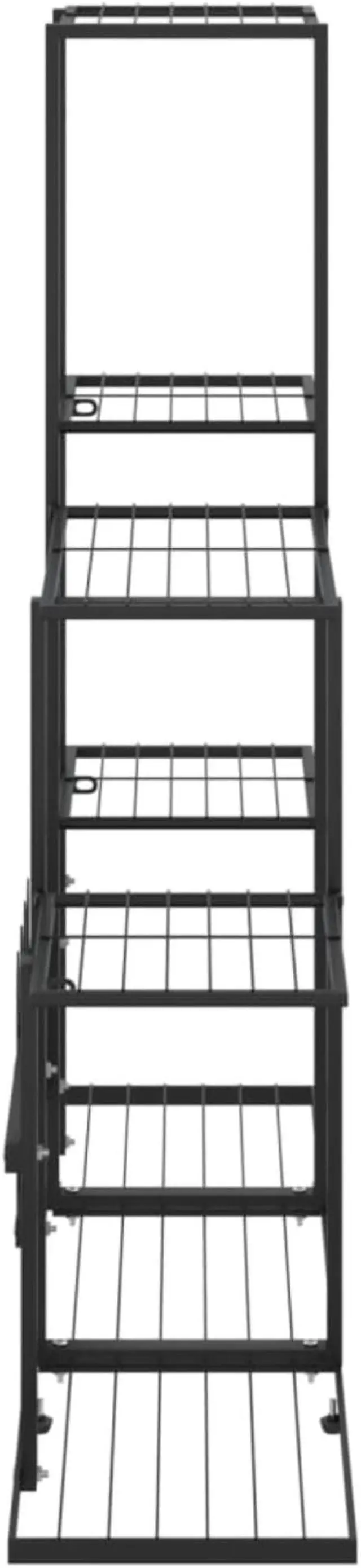 Alt view image 4 of 13 - vidaXL Flower Stand 37.2"x9.8"x34.6" Black Metal
