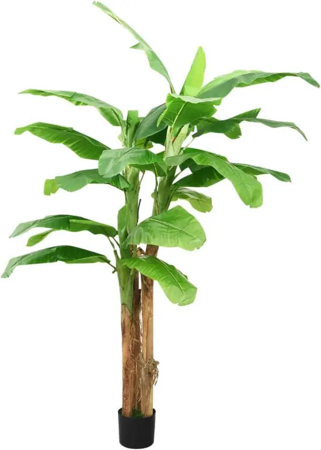 Alt view image 2 of 12 - vidaXL Artificial Banana Tree with Pot 118.1" Green