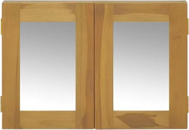 Alt view image 2 of 16 - vidaXL Mirror Cabinet 23.6"x3.9"x15.7" Solid Wood Teak