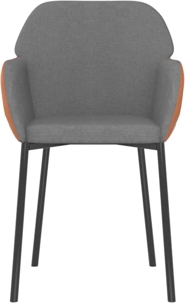 Alt view image 11 of 15 - vidaXL Dining Chairs 2 Pcs for Living Room Light Gray Fabric and Faux Leather