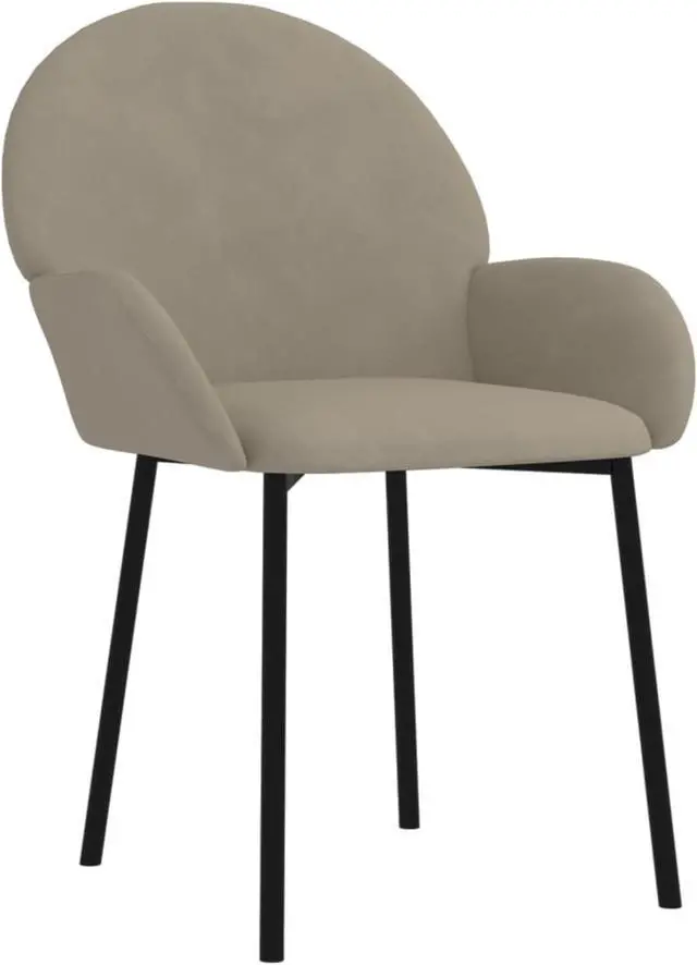 Alt view image 10 of 16 - vidaXL Dining Chairs 2 Pcs Accent Chair for Living Room Light Gray Velvet