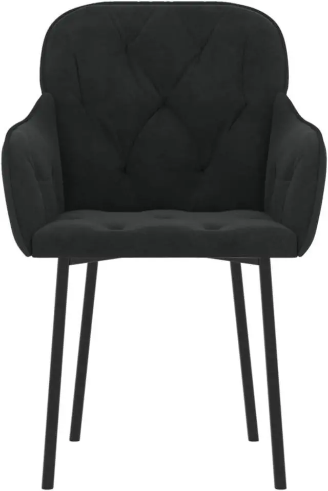 Alt view image 11 of 16 - vidaXL Dining Chairs 2 Pcs Accent Chair Armchair for Living Room Black Velvet