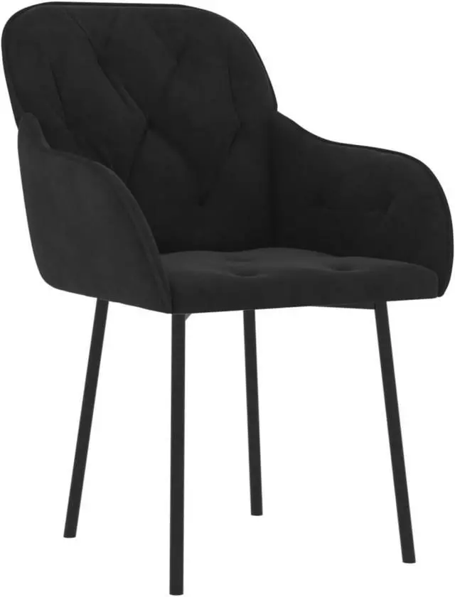 Alt view image 10 of 16 - vidaXL Dining Chairs 2 Pcs Accent Chair Armchair for Living Room Black Velvet
