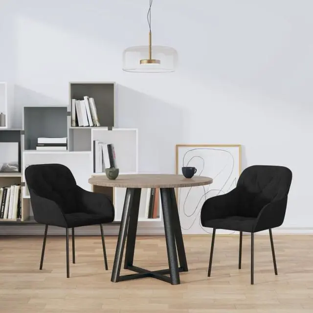 Alt view image 8 of 16 - vidaXL Dining Chairs 2 Pcs Accent Chair Armchair for Living Room Black Velvet