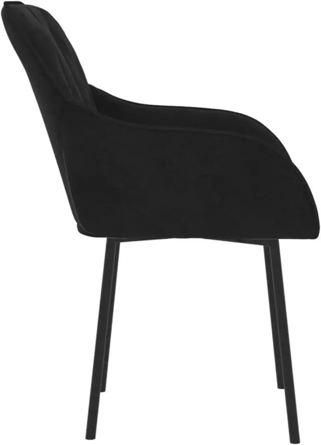 Alt view image 12 of 16 - vidaXL Dining Chairs 2 Pcs Accent Chair Armchair for Living Room Black Velvet