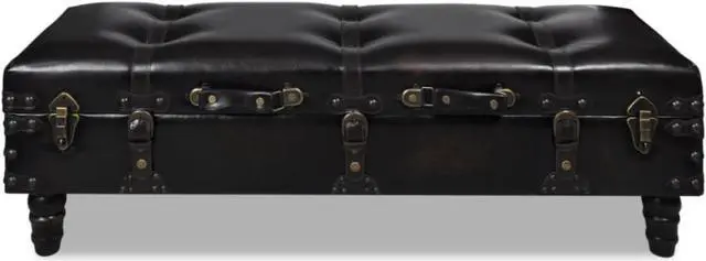 Alt view image 3 of 12 - vidaXL Storage Bench 43.7" Dark Brown Solid Wood Pine&Faux Leather