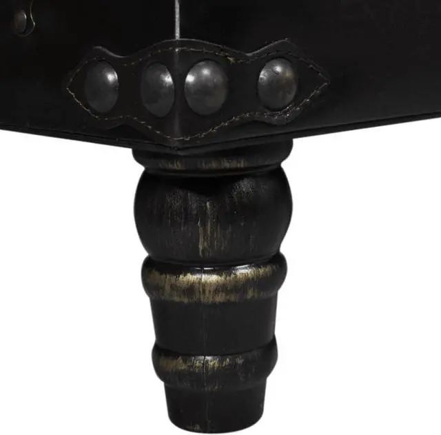 Alt view image 6 of 12 - vidaXL Storage Bench 43.7" Dark Brown Solid Wood Pine&Faux Leather