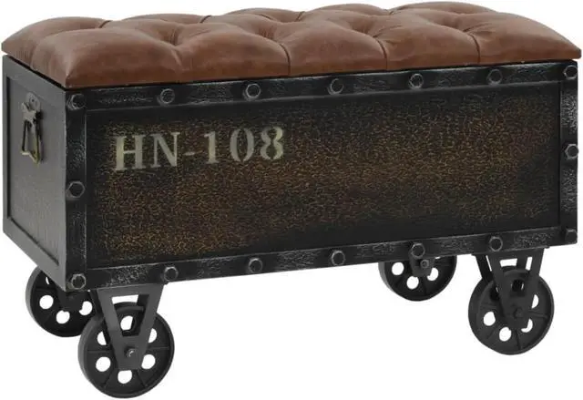 Main image of vidaXL Storage Bench with Castors 31.7" Solid Wood Fir