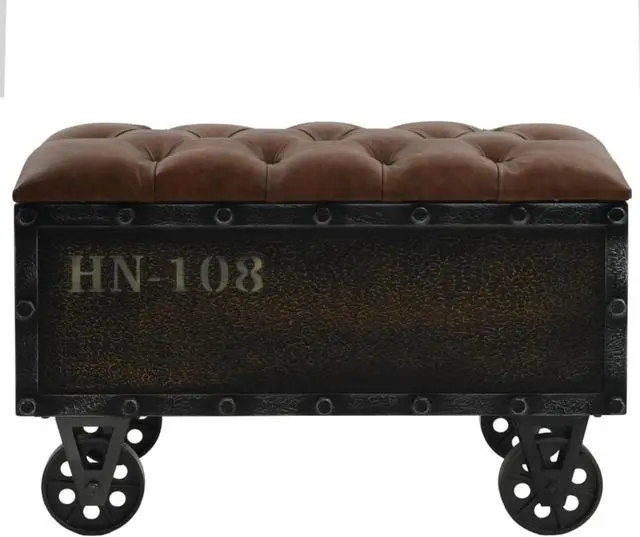 Alt view image 2 of 12 - vidaXL Storage Bench with Castors 31.7" Solid Wood Fir