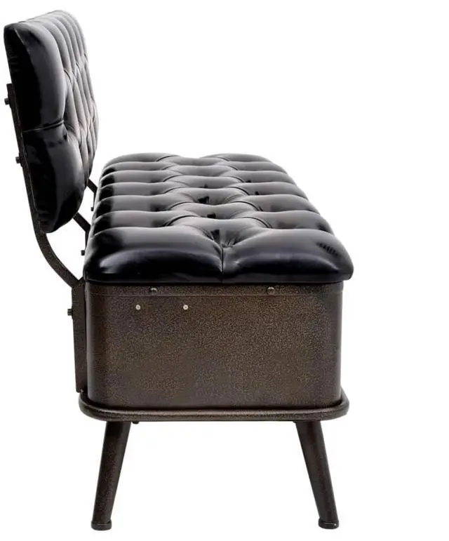 Alt view image 4 of 12 - vidaXL Storage Bench with Backrest 43.3" Black Faux Leather