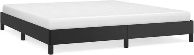 Alt view image 9 of 18 - vidaXL California King Size Bed Frame with Plywood Slats, Platform Bed Frame, Faux Leather Upholstered Mattress Foundation, No Box Spring Needed & Easy Assembly, Black, without Mattress