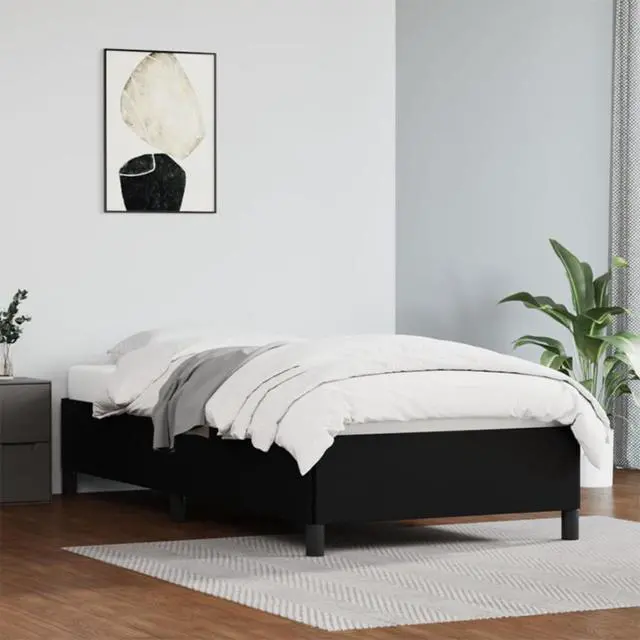 Main image of vidaXL Bed Frame Black 39.4"x79.9" Twin XL Faux Leather