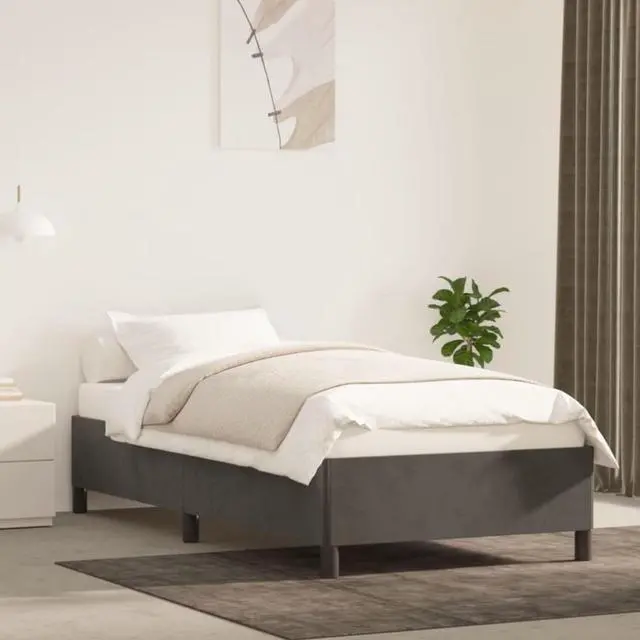 Main image of vidaXL Bed Frame Dark Gray 39.4"x74.8" Twin Velvet