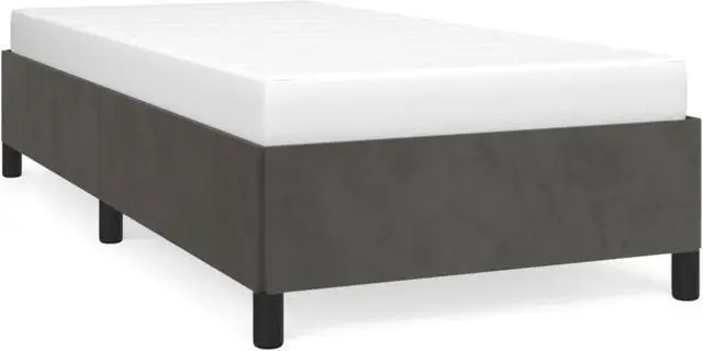 Alt view image 2 of 17 - vidaXL Bed Frame Dark Gray 39.4"x74.8" Twin Velvet