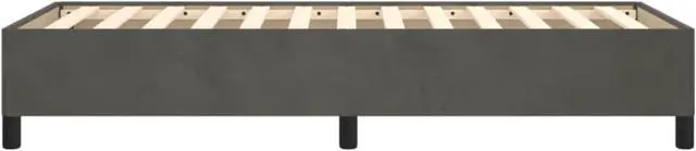 Alt view image 6 of 17 - vidaXL Bed Frame Dark Gray 39.4"x74.8" Twin Velvet