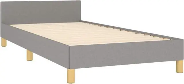 Alt view image 4 of 18 - vidaXL Bed Frame with Headboard Light Gray 39.4"x79.9" Twin XL Fabric