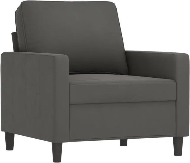 Alt view image 2 of 17 - vidaXL Sofa Chair Dark Gray 23.6" Velvet