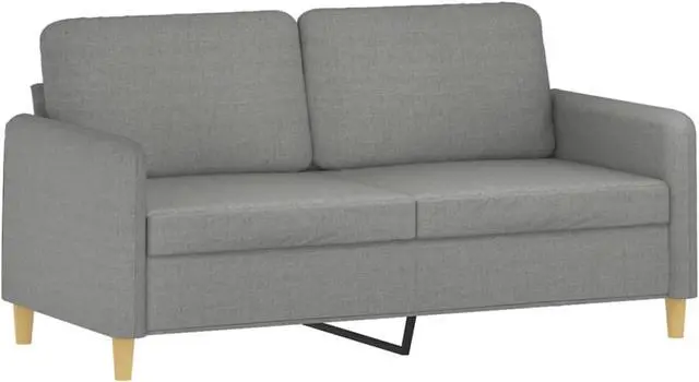 Alt view image 2 of 15 - vidaXL 2-Seater Sofa Dark Gray 55.1" Fabric