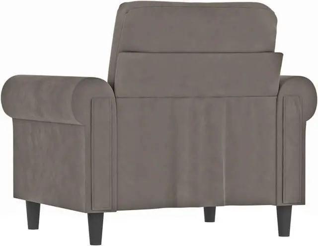 Alt view image 5 of 18 - vidaXL Sofa Chair Light Gray 23.6" Velvet