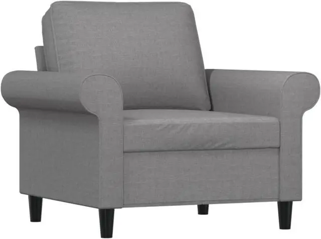 Alt view image 2 of 15 - vidaXL Sofa Chair Light Gray 23.6" Fabric