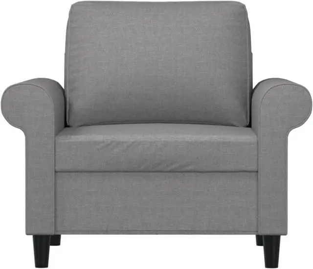 Alt view image 3 of 15 - vidaXL Sofa Chair Light Gray 23.6" Fabric
