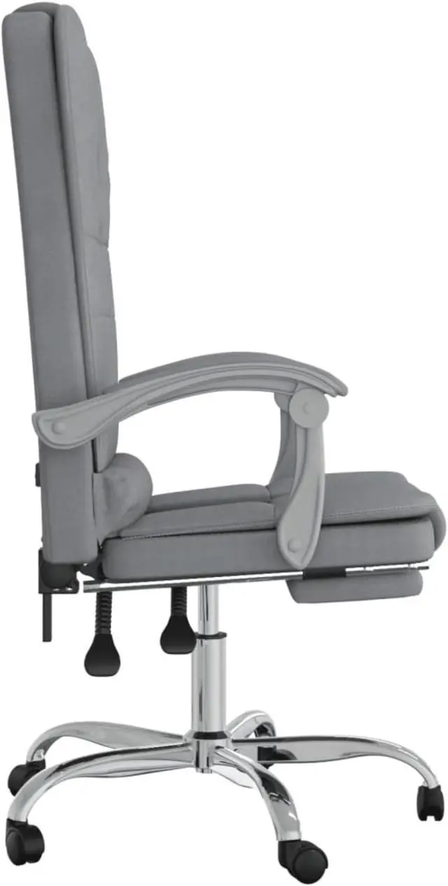 Alt view image 4 of 16 - vidaXL Massage Reclining Office Chair Light Gray Fabric