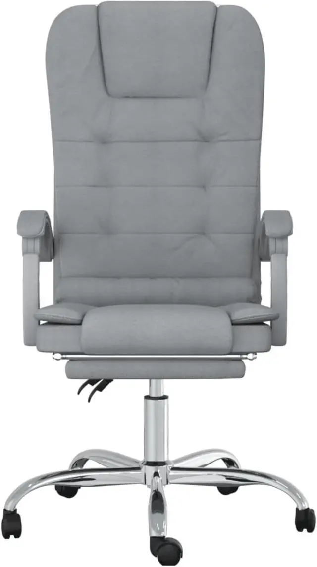 Alt view image 3 of 16 - vidaXL Massage Reclining Office Chair Light Gray Fabric