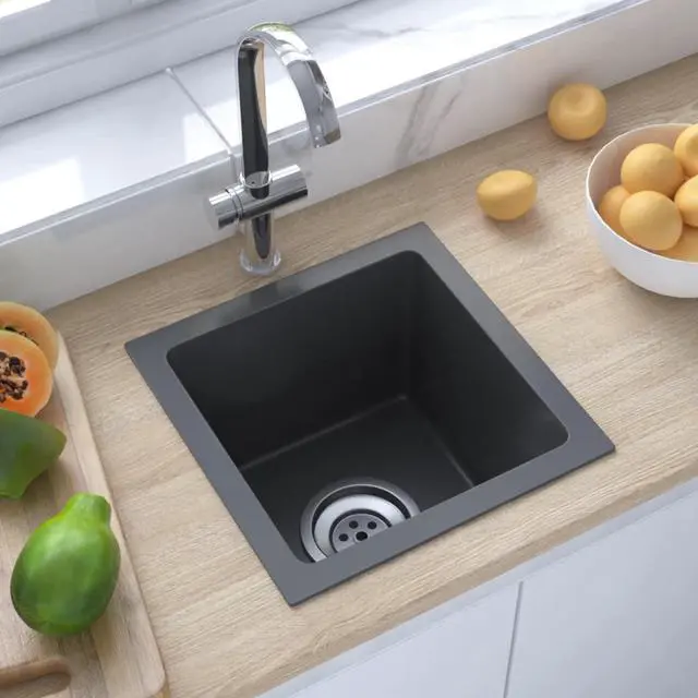 Main image of vidaXL Handmade Kitchen Sink Black Stainless Steel