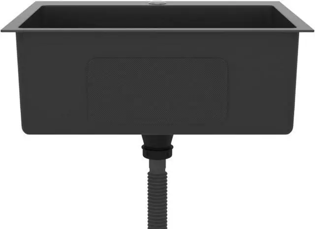 Alt view image 4 of 12 - vidaXL Handmade Kitchen Sink Black Stainless Steel