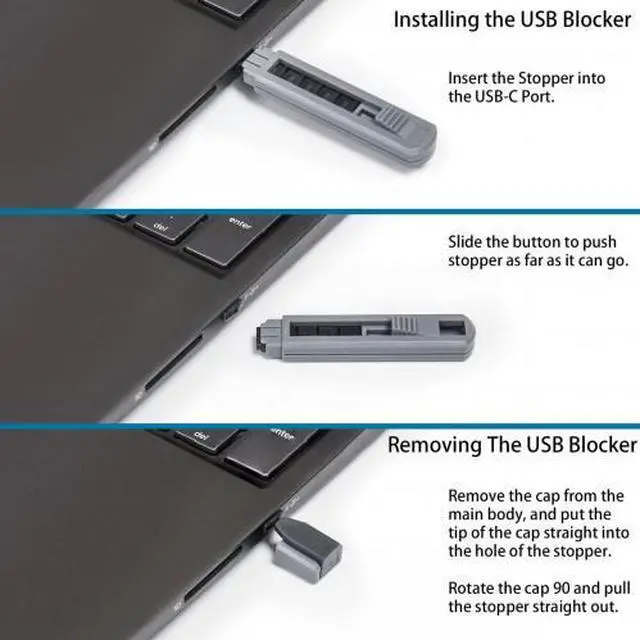Alt view image 15 of 17 - 6 Piece USB-C Type-C Port Blocker with Removal Tool
