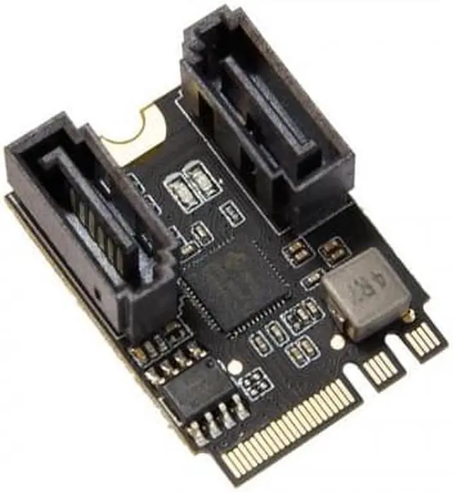 Alt view image 5 of 9 - 2 Ports NON-RAID SATA III 6gb/s to M.2 A+E Key 22x30 mm Jmicron JMB582