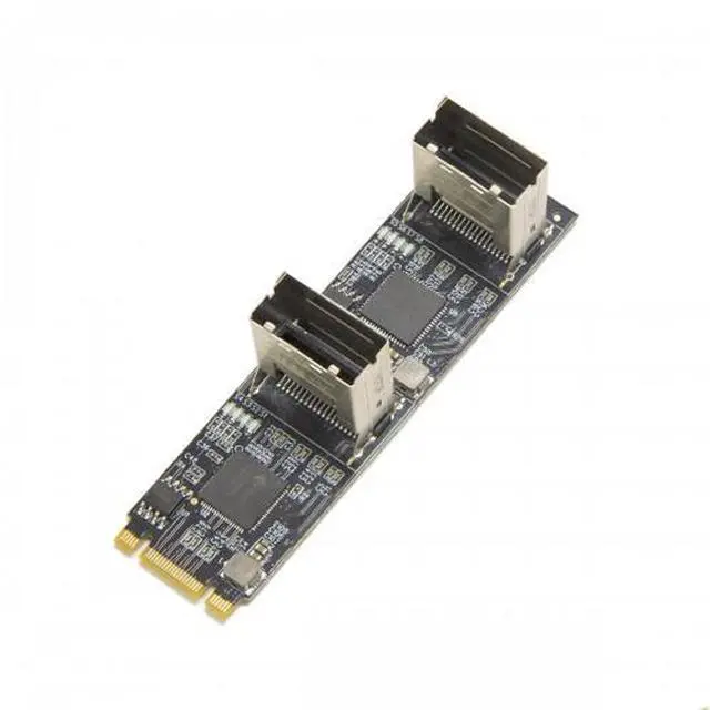 Alt view image 6 of 9 - Syba 8 port Non-RAID SATA III 6Gbp/s to M.2 B+M Key Adapter PCI-e 3.0 x2 Bandwith - SI-ADA40170