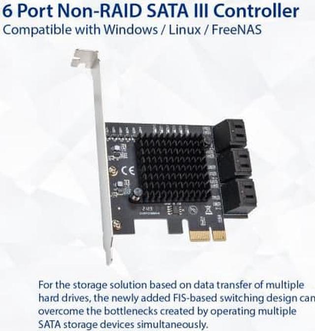 Alt view image 10 of 17 - 6 Port SATA III to PCIe 3.0 x1 NON-RAID Expansion Card