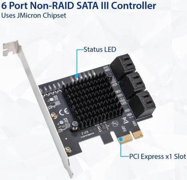 Alt view image 13 of 17 - 6 Port SATA III to PCIe 3.0 x1 NON-RAID Expansion Card