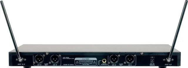 Alt view image 8 of 9 - VocoPro VHF-4000-2 Professional Quad VHF Wireless Microphone System with WS-5 Microphone Windscreen Set and (2) AA LR6 Alkaline Battery (4-Pack)