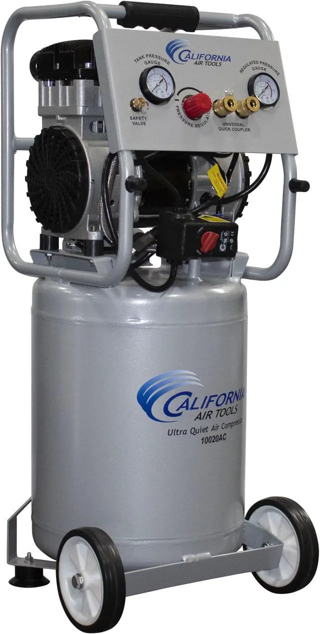 Alt view image 2 of 9 - California Air Tools 10020AC Ultra Quiet  & Oil-Free  2.0 Hp, 10.0 Gal. Aluminum Tank Air Compressor