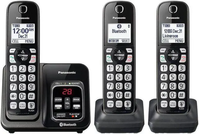 Alt view image 13 of 17 - Panasonic - KX-TGD563M - Panasonic Link2Cell KX-TGD563M Bluetooth/DECT 6.0 1.93 MHz Cordless Phone - Metallic Black -