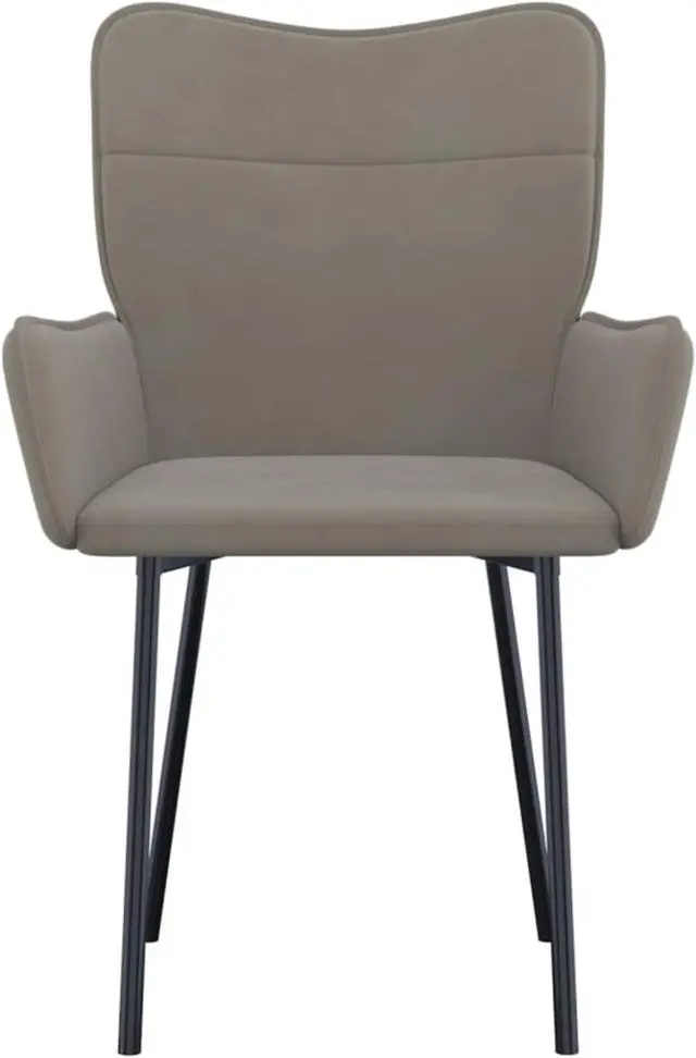 Alt view image 4 of 12 - vidaXL Dining Chairs 2 pcs Light Gray Velvet