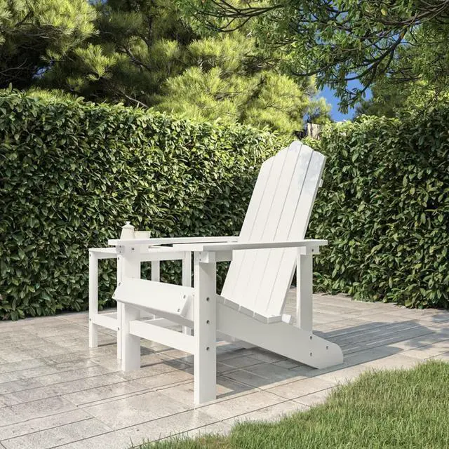 Alt view image 4 of 11 - vidaXL Patio Adirondack Chair HDPE White