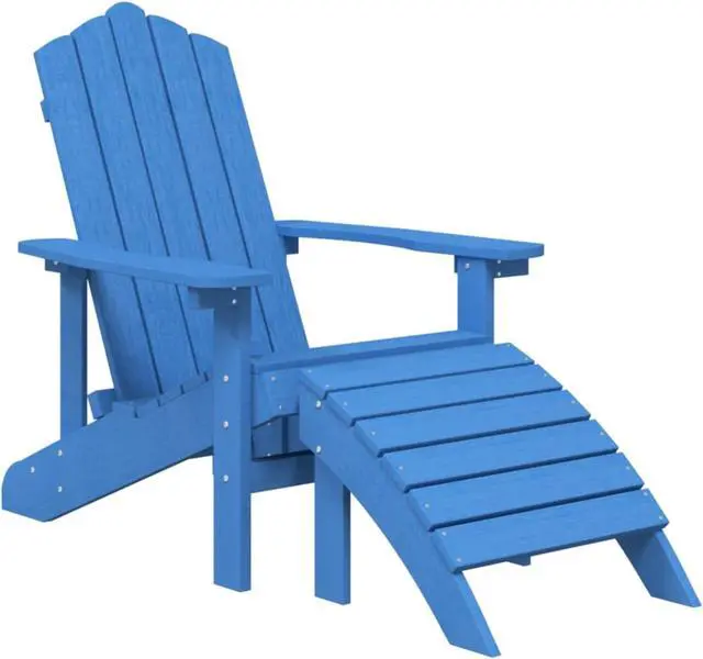 Main image of vidaXL Patio Adirondack Chair with Footstool HDPE Aqua Blue