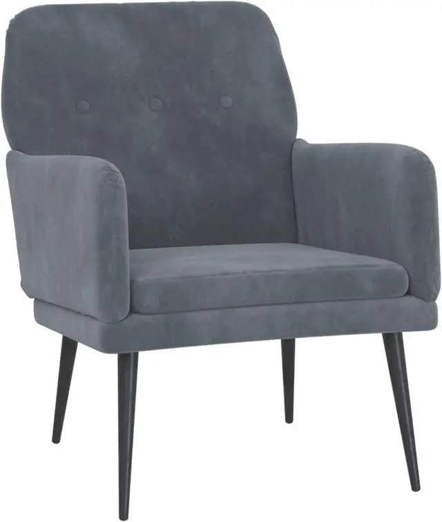 Main image of vidaXL Armchair Dark Gray 24.4"x31.1"x31.1" Velvet