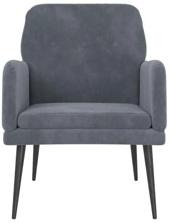 Alt view image 2 of 12 - vidaXL Armchair Dark Gray 24.4"x31.1"x31.1" Velvet
