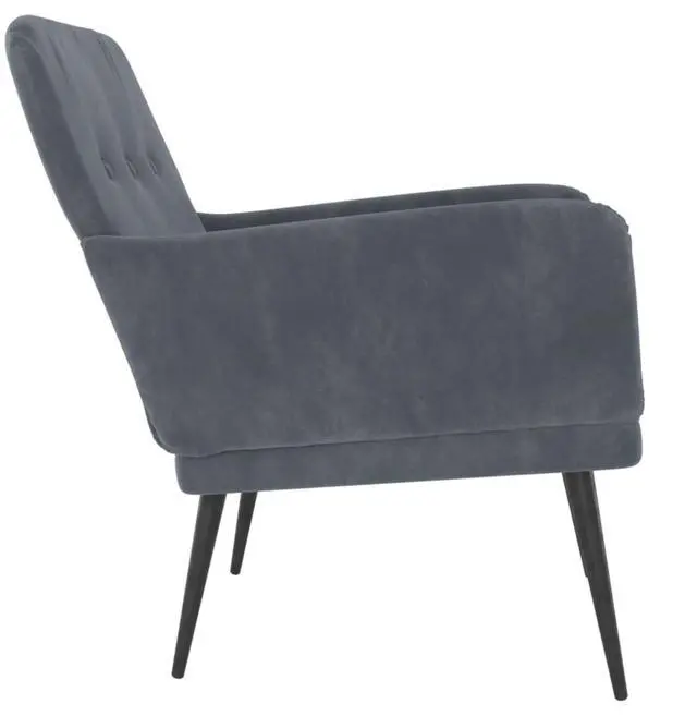 Alt view image 3 of 12 - vidaXL Armchair Dark Gray 24.4"x31.1"x31.1" Velvet
