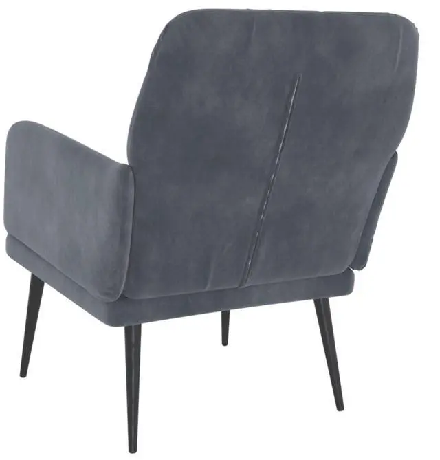 Alt view image 5 of 12 - vidaXL Armchair Dark Gray 24.4"x31.1"x31.1" Velvet