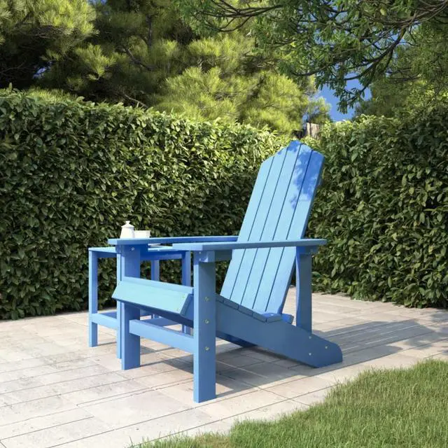 Alt view image 4 of 11 - vidaXL Patio Adirondack Chair HDPE Aqua Blue