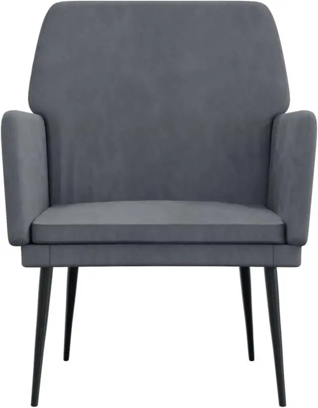 Alt view image 2 of 12 - vidaXL Armchair Dark Gray 24.4"x31.1"x31.1" Velvet