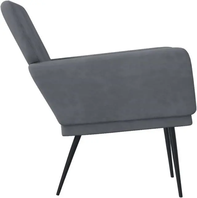Alt view image 3 of 12 - vidaXL Armchair Dark Gray 24.4"x31.1"x31.1" Velvet
